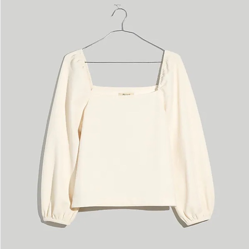 NWT Madewell Square-Neck Crepe Blouse